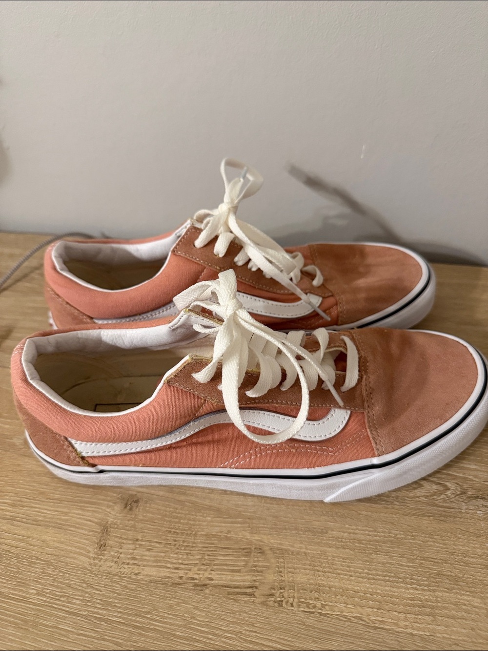 Vans Women's Coral Low-Top Canvas Sneakers with White Stripe